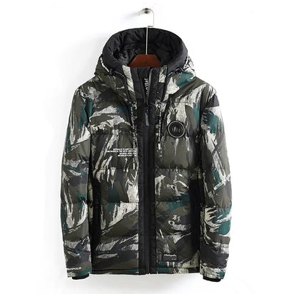 Men's Fashionable Camouflage Hooded Cotton Jacket