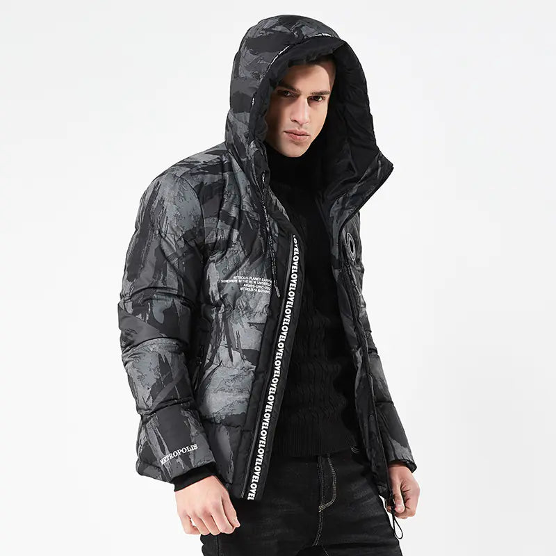 Men's Fashionable Camouflage Hooded Cotton Jacket