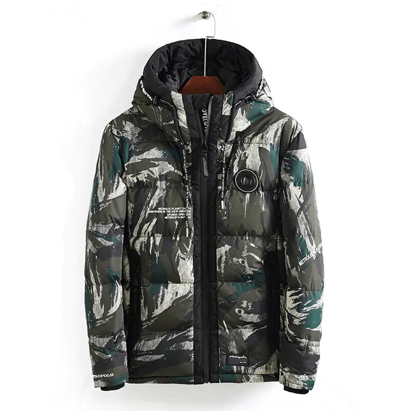 Men's Fashionable Camouflage Hooded Cotton Jacket
