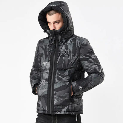 Men's Fashionable Camouflage Hooded Cotton Jacket