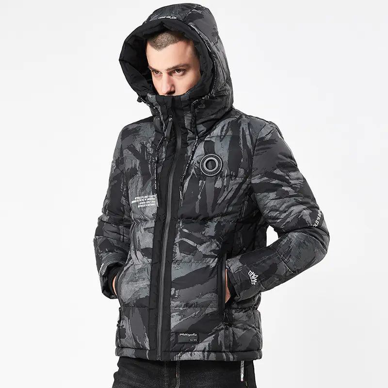 Men's Fashionable Camouflage Hooded Cotton Jacket
