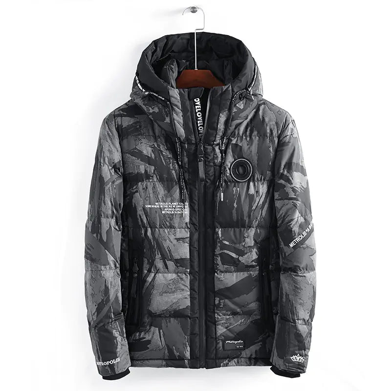 Men's Fashionable Camouflage Hooded Cotton Jacket