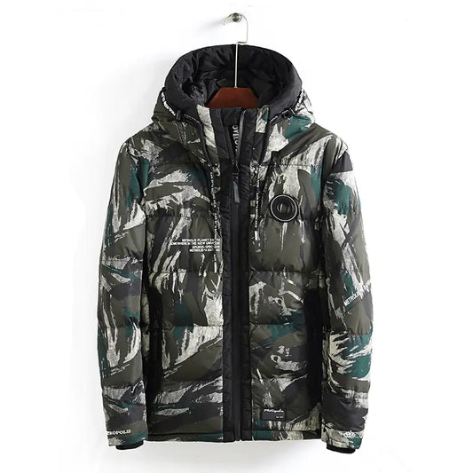 Men's Fashionable Camouflage Hooded Cotton Jacket